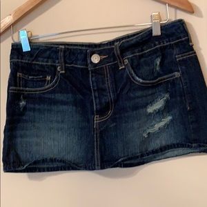 Dark denim mini skirt